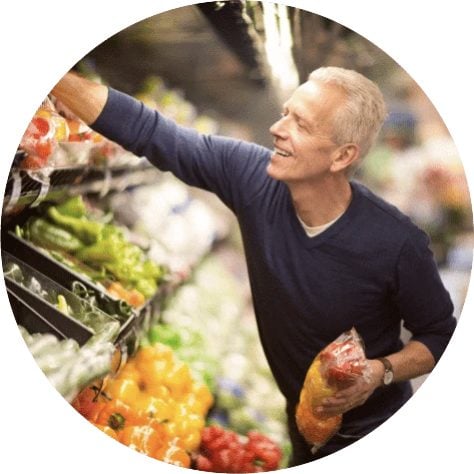 Man shopping for groceries